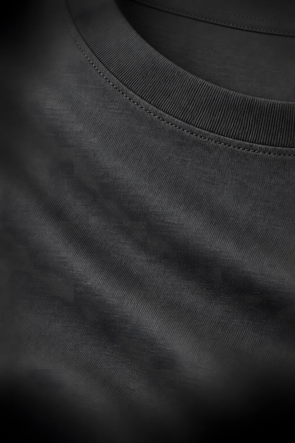 T-shirt manches longues Allège gris foncé, macro de la matière — visuel généré par IA